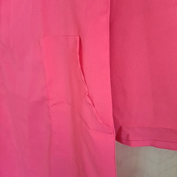 Women's NWT Summer Beach Shirt Dress Cover-up Loose Dress Coral Shrimp Color L. - Picture 4 of 5